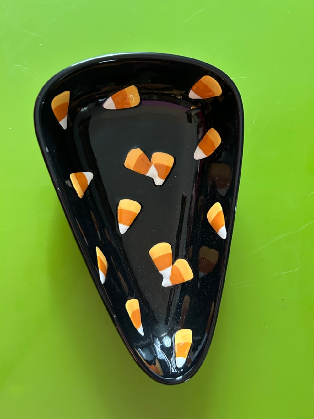 Black Ceramic Candy Corn Serving Dish